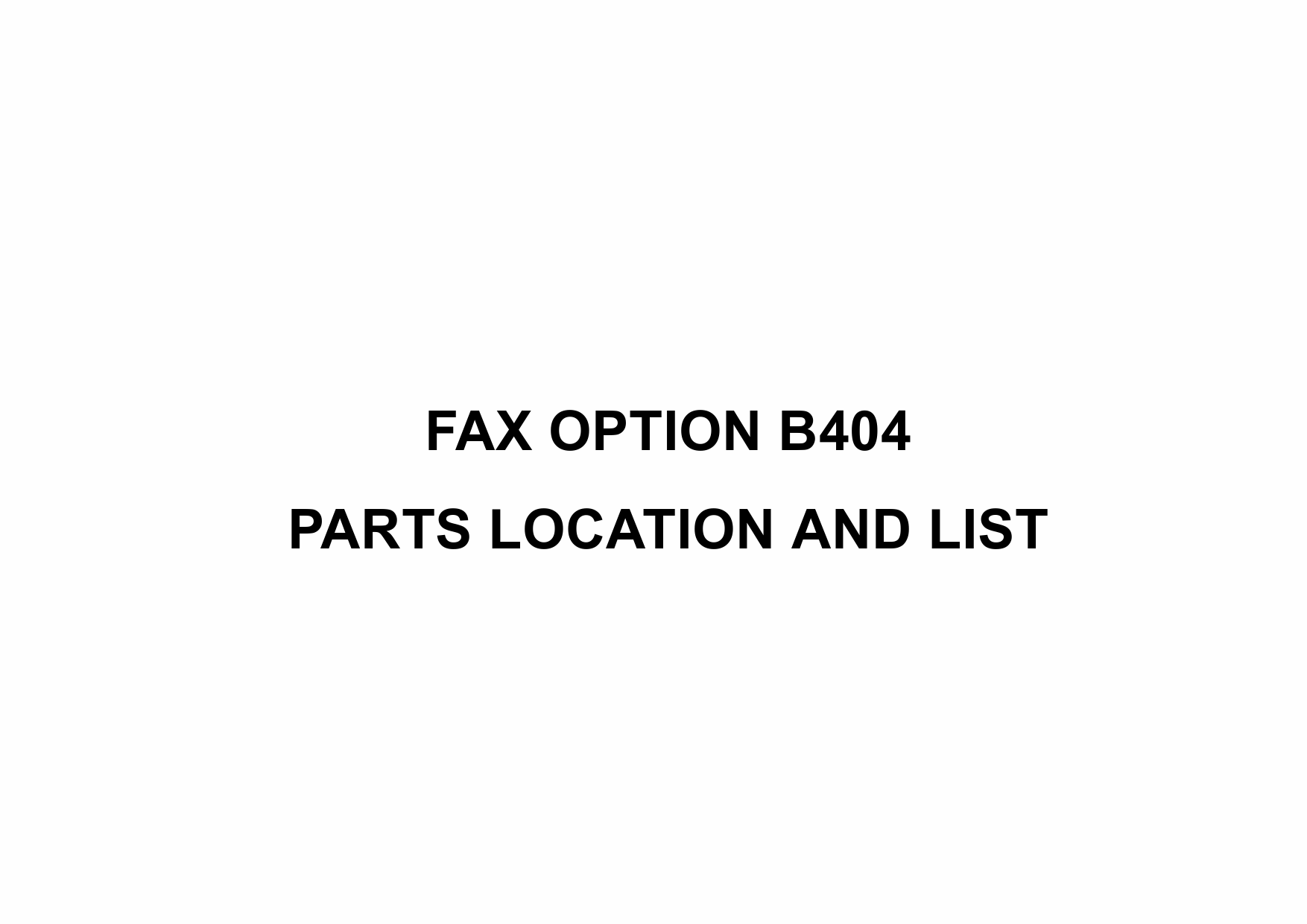 RICOH Options B404 FAX-OPTION Parts Catalog PDF download-1